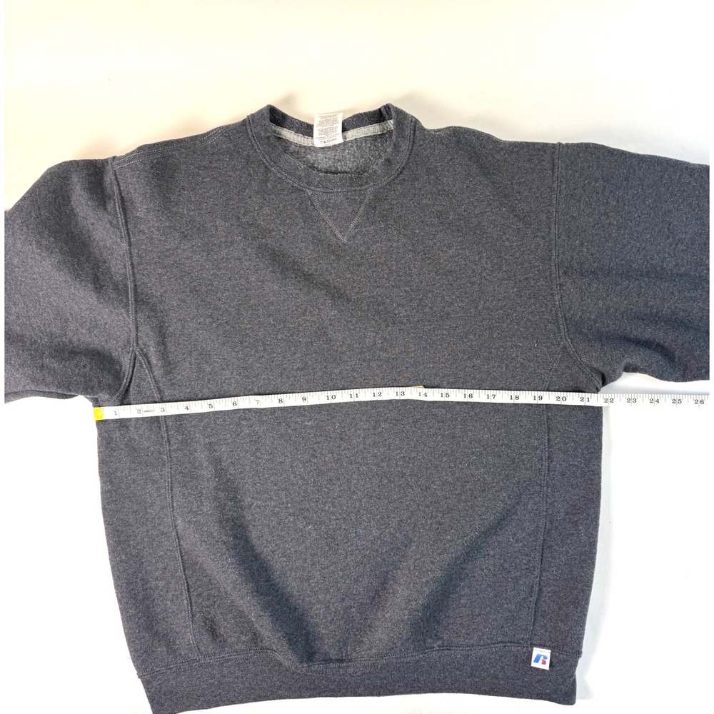 Russell Athletic Mens Gray Crewneck Sweatshirt Medium V-Stitch Y2K Vintage - Picture 5 of 8